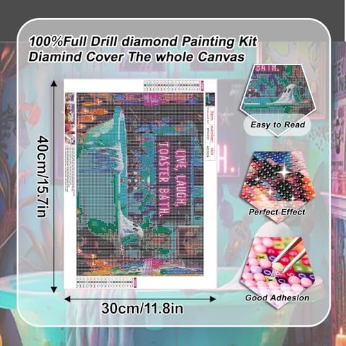 VeGuude Halloween Diamond Art Kits for Adults Home Wall Decor Gift 16x12 in