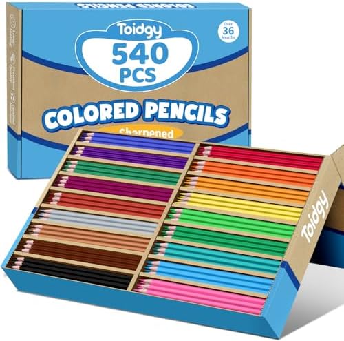 540 Count Colored Pencils Bulk, Colored Pencils for Kids 18 Assorted Colors