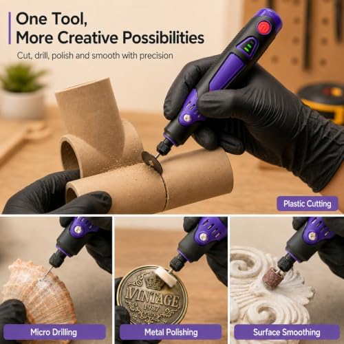Cordless Rotary Tool Kit, 3.6V Mini Rotary Tool with 82 Accessories, 3 Variable Speed Rechargeable Engraving Pen for Wood, Glass, Metal, Electric Grinder for DIY Crafts, Sanding, Polishing