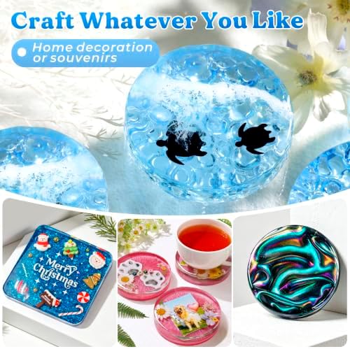 LET'S RESIN 12 Cavity Extra Deep Resin Coaster Molds, Large Silicone Molds | for Resin and Flower Preservation, 4 Inches Square/Round Epoxy Coaster Molds for Cups Mats, DIY Craft