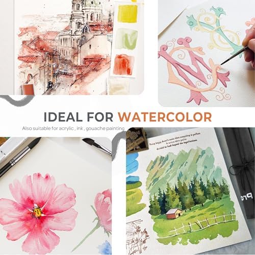 Nicpro Watercolor Brushes Professional, 24pcs Soft Synthetic Squirrel Brush
