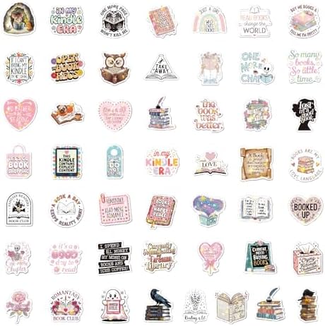 150 Pcs Romance Book Stickers for Kindle, Holographic Reading Sticker Packs for Readers Adult Booktok Women, Glitter Vinyll Waterproof Decals for IPAD Ebook Laptop Journal Scrapbook Waterproof