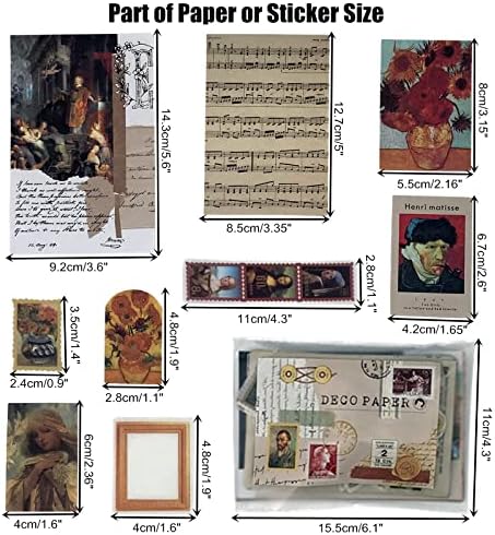 Esweny 200PCS Vintage Scrapbooking Supplies Kit for Journaling, Junk Journal Planners Aesthetic Cottagecore Room Decor Wall Art Collage Album(Artistic)