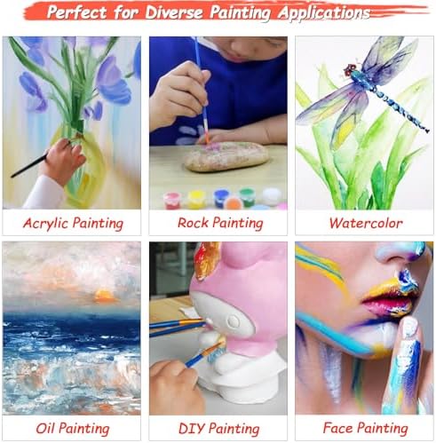 30 PCS Acrylic Paint Brushes Set (3×10 Pack), All-Levels Artist Paint Brushes for Acrylic, Watercolor, Oil Painting - Fine Detailing with Durable Nylon Bristles, Kid-Friendly & Classroom Supplies