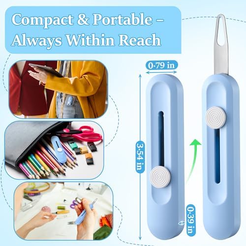 2 Pack Needle Threaders for Hand Sewing, Needlepoint Needle Threader(Blue）