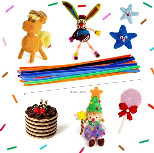 Caydo 200 Pieces Red Pipe Cleaners for Flowers Making