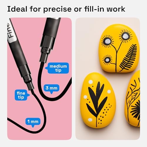 ARTISTRO Black Paint Pens - Various Tips - Set of 5