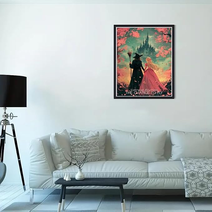 NEGEKFKX Witch Paint by Numbers Kit for Adults Beginner,Princess Easy Adult Paint by Number Kits on Canvas DIY Painting for Beginners Art by Numbers for Home Wall Decor 16x20 Inch