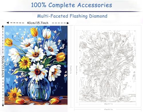ZTOTZ Sunflower Paint by Numbers kit for Adults, Sunflower Paint by Numbers Adults Canvas Without Frame, DIY Flower Painting by Numbers for Gift Home Wall Decor(16x20inch)