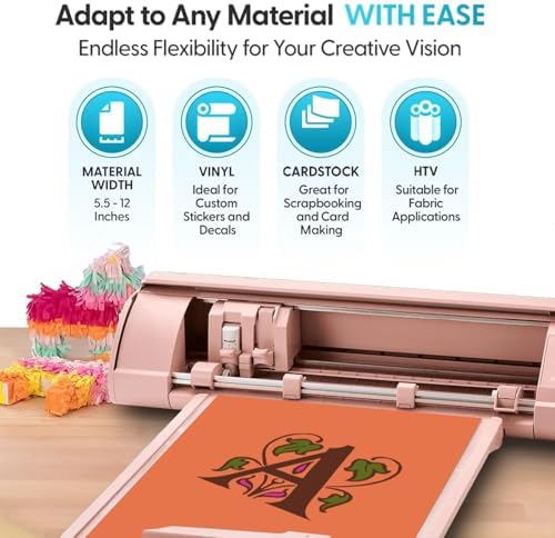 Silhouette America Cameo 5 Alpha (α) Smart Cutting Machine, Matte Pink (Deluxe Bundle) - Includes Business Edition Software, 36 Vinyl Sheets, PixScan Mat, Tool Kit & 25 Free Designs