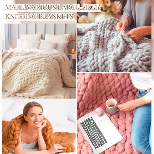 Novabright 28" Chunky Knitting Loom, Foldable Chunky Yarn Loom Adjustable DIY Blanket Knitting kit for DIY Scarves, Pillows, Home Decor, Yarn Craft, Beginner, Portable Hand Weaving Kit