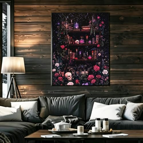 Amaieuin Paint by Numbers Kit for Adults,Halloween Canvas Paint by Numbers for Adults,Halloween Adult Paint by Numbers Gifts and Home Wall 20x16in