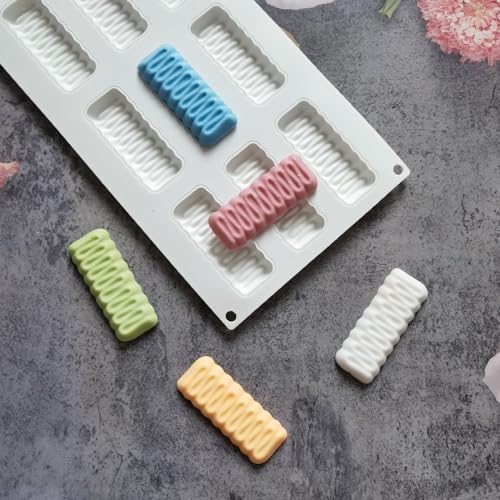 Silicone Mold for Baking Cakes,Soap Molds,Flower Shape Silicone Molds for Homemade French Dessert Mold for Pastry Chocolate,Jelly Chocolate Mold ＆ Ice Cube Tray (B_ Long Wave Shape)