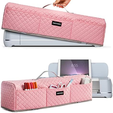 AMOIGEE Padded Dust Cover for Criicut Maker 4, Maker 3, Maker, Explore 4, Explore 3, Explore Air 2, Protective Machine Cover with Handle, Storage Pockets for Craft Accessories and Suppliers