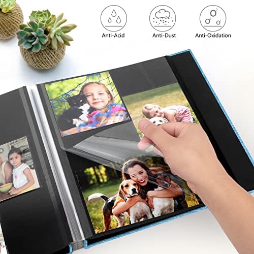Zesthouse Photo Album Self Adhesive Pages, 60 Pages Magnetic Scrapbook Albums with Sticky Page, Photos Album Holds 8x10 & 5X7 & 4x6 & 6x8 & 3x5, Large Picture Book Ideal Gift for Family Wedding Baby