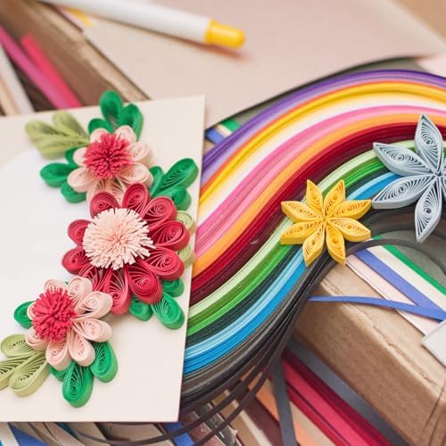 PATIKIL 240pcs Quilling Strips Paper 3/16"(5mm) 21"(54cm) Origami Paper Quilling Strip for Art DIY Hand Craft Christmas, Light Grey