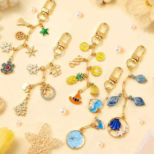 Wurosi 18pcs Paperclip Keychain Making Kit,Key Ring Swivel Snap Hook Chains