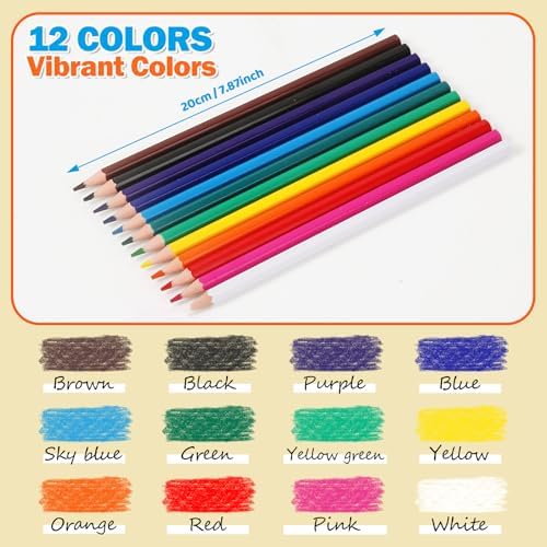 AuroTops 12 Pack Colored Pencils for Kids,144 Count Colored Pencils Bulk