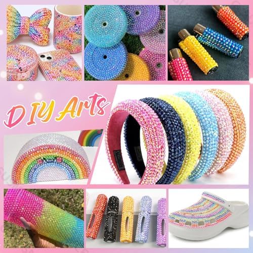 28000 Pcs Color Rhinestones Bedazzling Kit, Light Red Resin Gems for Crafts