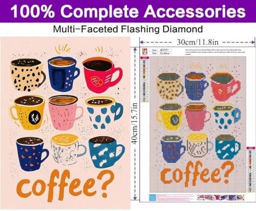 Coffee Diamond Art Kits for Adults, Diamond Painting Kits for Adults