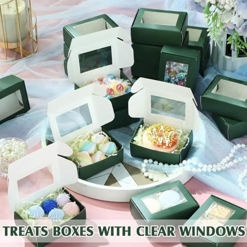 Zonon 30 Pcs Mini Kraft Soap Boxes with Window Homemade,Green