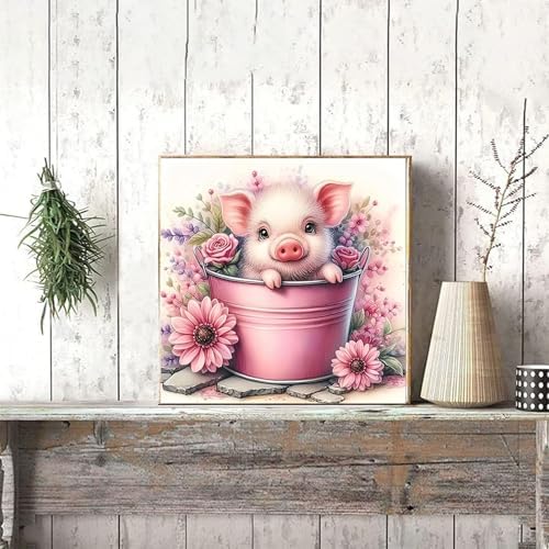 Paint by Numbers for Adults Pig - Cute Pig Paint by Number on Canvas