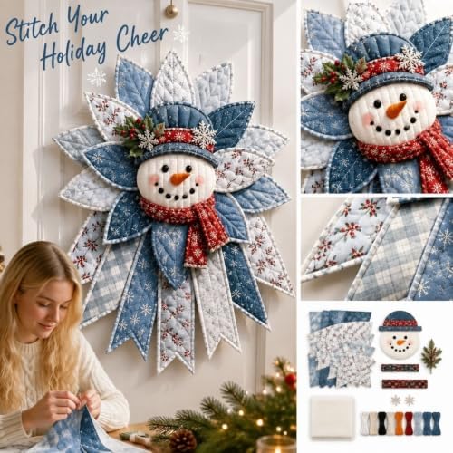 WGOHNUAHA Festive Quilted Christmas Door Hanging DIY Sewing Kit