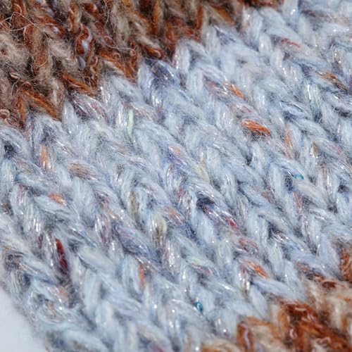 Artisanal Yarn Collection Multifiber Fancy Yarn for Knitting Crocheting Crafts DIY, Set of 3 Rolls(105 Rime Ice Blue)
