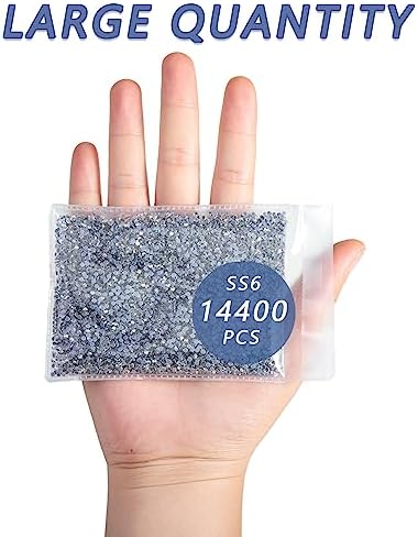 Beadsland Hotfix Rhinestones Bulk, Crystal, SS6, 14400pcs