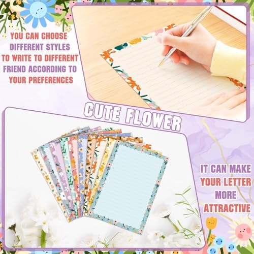 TaoBary 160 Pcs Kawaii Stationery Paper and Envelopes Set, 5.5 x 8.25''
