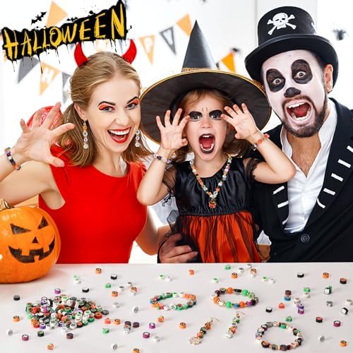 300Pcs Halloween Polymer Clay Beads for Jewelry Making