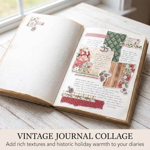 12in Vintage Christmas Scrapbook Paper Pad Pattern Origami Crafts Collage