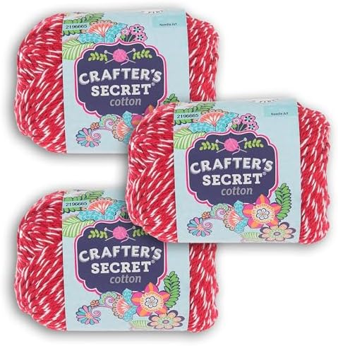 Hobby Lobby Crafter's Secret Yarn, 206 Peppermint Twist, Set of 3