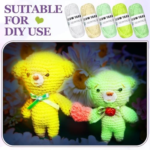 WILLBOND 10 Rolls Glow in The Dark Yarn for Crocheting, Fresh