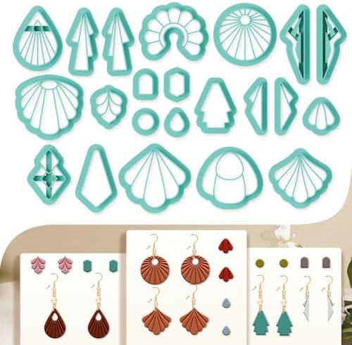 22Pcs Geometry Polymer Clay Cutters Boho Clay Earrings Cutters