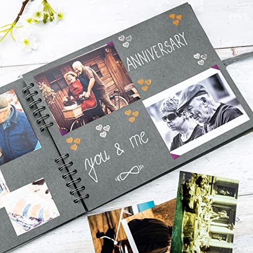 Bstorify Square Scrapbook Photo Albums 50 Pages (11 x 8.5 Inch) Grey | Hardcover with Thick 200 GSM Kraft Paper, Ideal for Your Scrapbooking Albums, Art & Craft Projects (Grey, 11 x 8.5 Inch)
