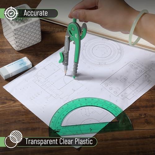 Mr. Pen- Geometry Compass and Protractor Set, 6 Inch Compass