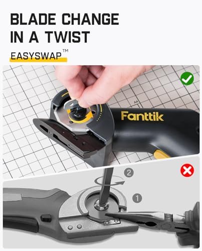 Fanttik C10 Pro BowGuide Electric Cardboard Cutter, Rotary Box Cutter | Cordless Scissors with LED Display, 2-Speed Adjustable, Rechargeable, with 2 Blades for Fabric, Carpet, Leather