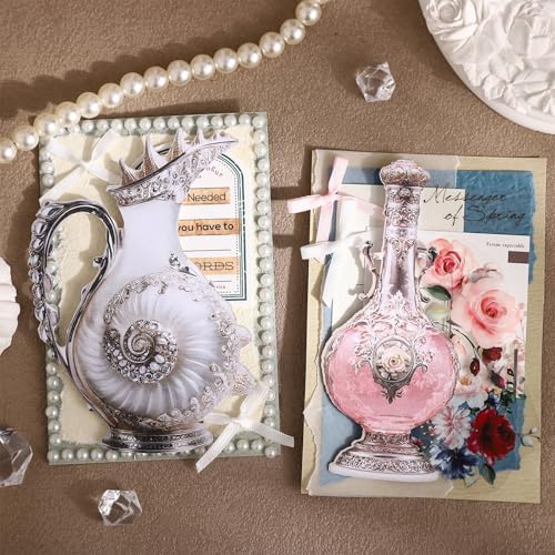 32 Pcs Vintage Bottle Stickers for Scrapbooking and Journaling