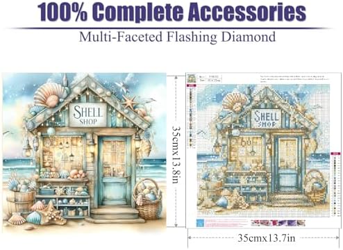 Beach Diamond Art Kits for Adults,Diamond Painting Kits for Beginner 5D