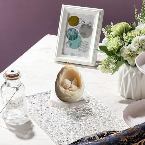 Konrisa Large Candle Making Molds, 3D Feather Angel Silicone Candle Molds Handmade Aromatherapy Candle Molds, Resin Storage Box Molds