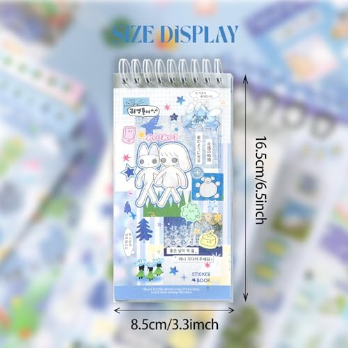 20 Sheets INS Style Cute Cartoon Sticker Book – Kawaii Stickers for Journaling Junk Journal Scrapbooking Planner DIY Crafts Teens