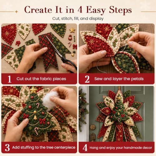 Daily Partner Quilted Christmas Door Hanging DIY Sewing Kit (A11)