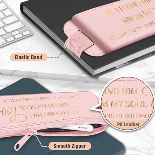 FINPAC 2-Pack Elastic Pen Holder for Notebook Leather Pen Holder