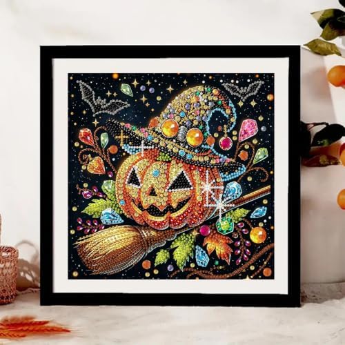 5D Diamond Art Kits for Adult, Pumpkin Special Shape Diamond Painting Kits