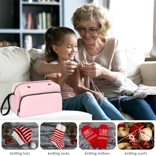 IBFUN Crochet Yarn Knitting Bag Organizer for Knit Accessories Hooks