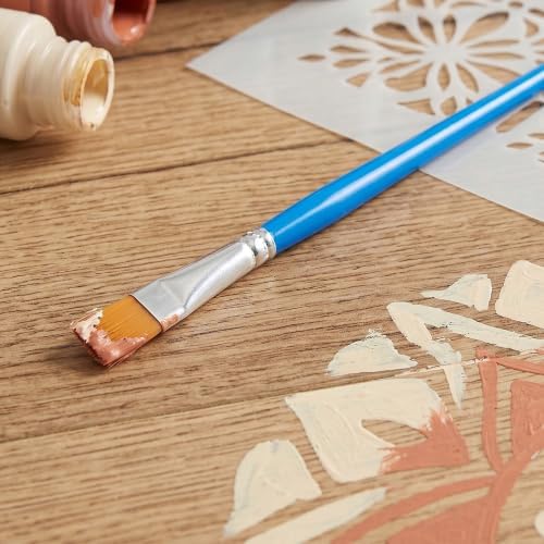HOIGON 600 Pack 1/4 Inch Small Flat Paint Brushes, Bulk Nylon Hair Brush Set for Acrylic Painting, Watercolor, Arts and Crafts, Canvas Painting, Model Detailing