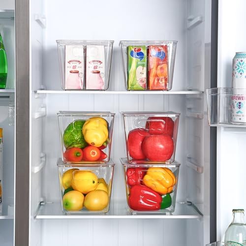 Vtopmart 12 Pack Clear Stackable Storage Bins with Lids, Medium