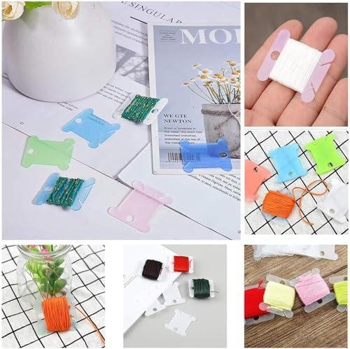 Embroidery Floss Organizer Cross Stitch Thread Organizer-Bobbin Winder 1 Removable 24 Compartments with 100 Floss Bobbins and 2 Pieces Numbered Stickers for Craft DIY Embroidery