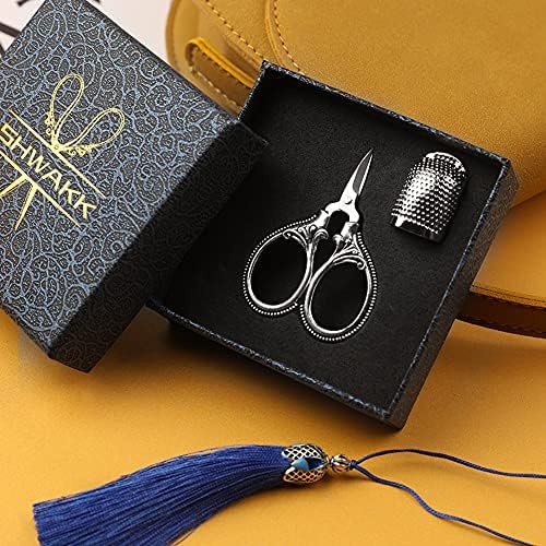 SHWAKK Little Embroidery Scissors, Vintage Sewing Craft Tool Flower Pattern